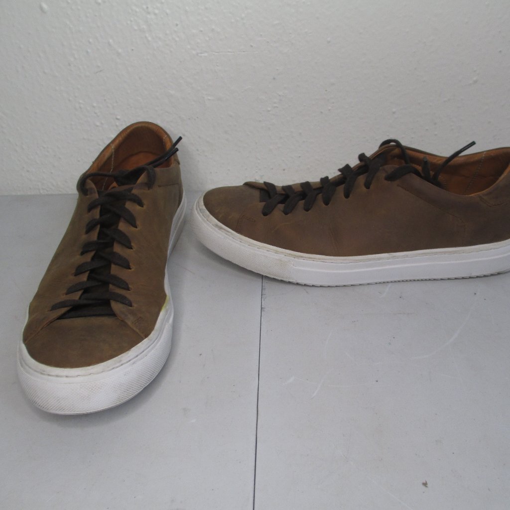Beckett Simonon Mens Brown Pull-Up Leather Reid Sneakers Size 7 Water Repellent